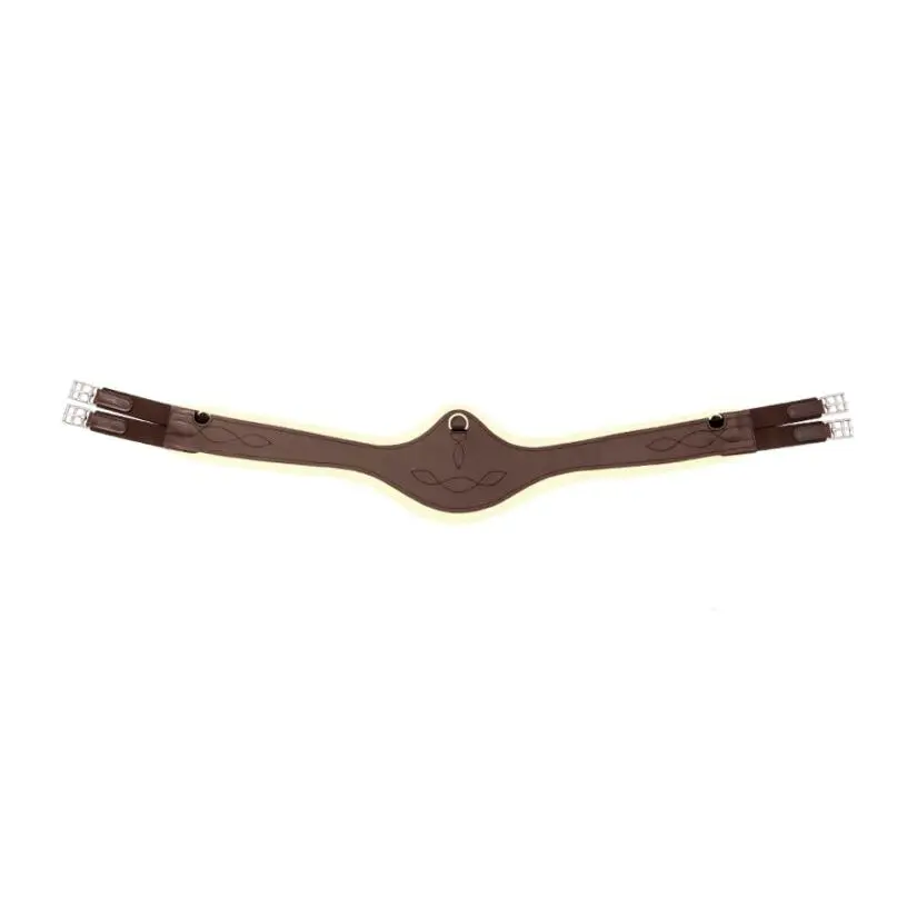Riding girth oiled leather with fake fur Kavalkade Casper