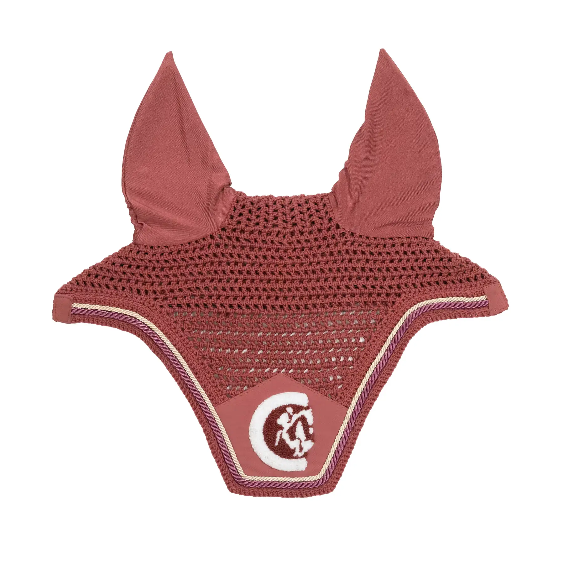 Fly mask Kentucky Horsewear Fly Veil Wellington Soundless 3d Logo Rope