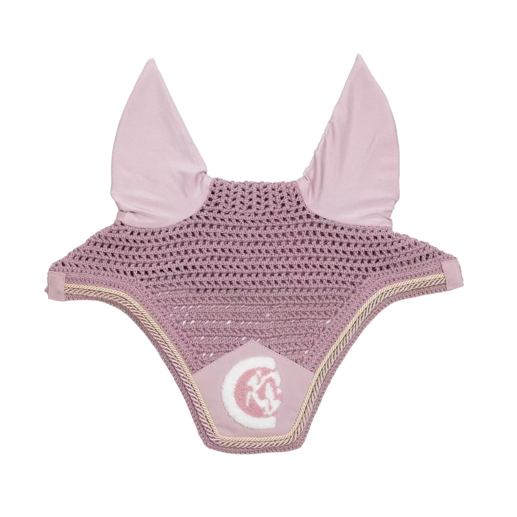 Fly mask Kentucky Horsewear Fly Veil Wellington Soundless 3d Logo Rope
