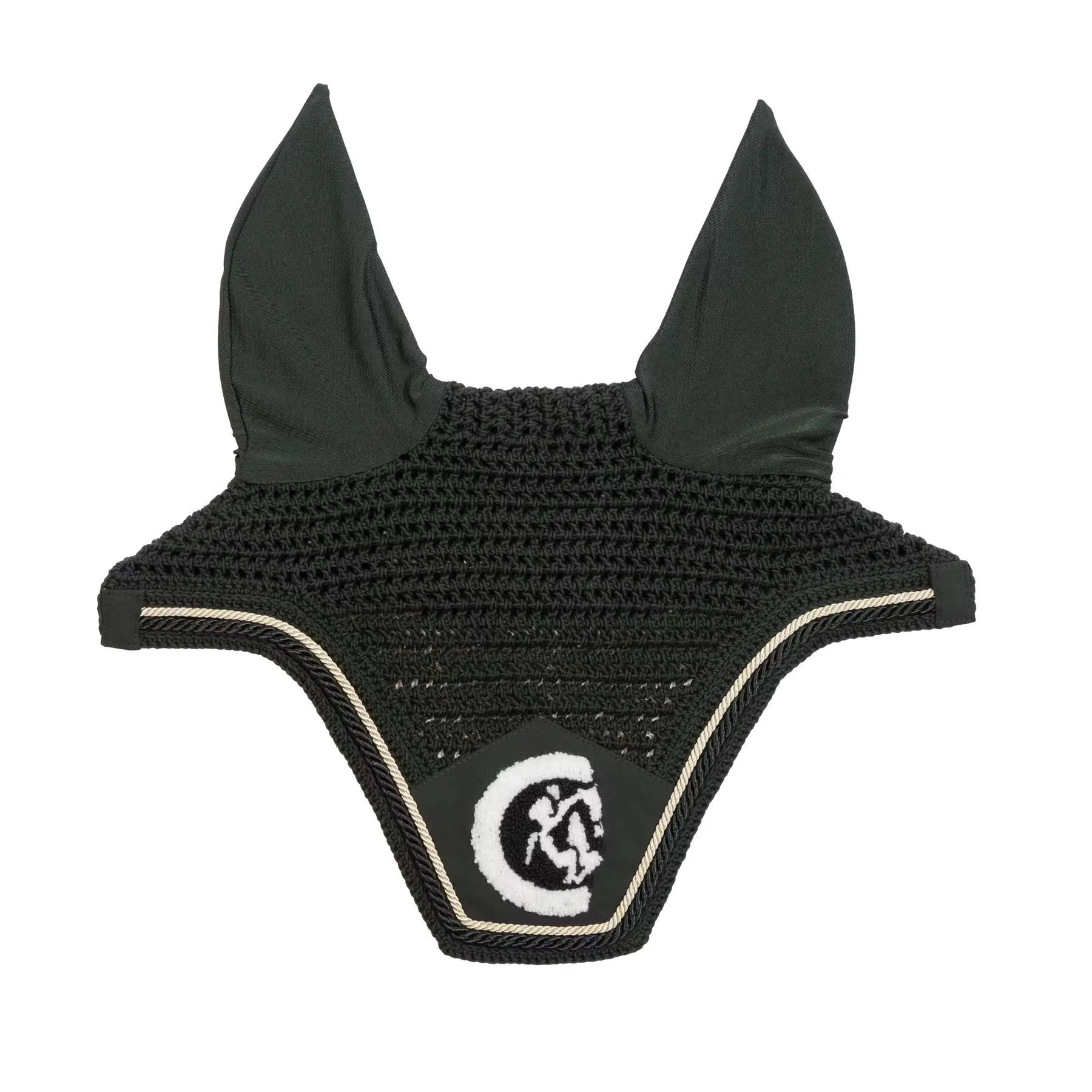 Fly mask Kentucky Horsewear Fly Veil Wellington Soundless 3d Logo Rope