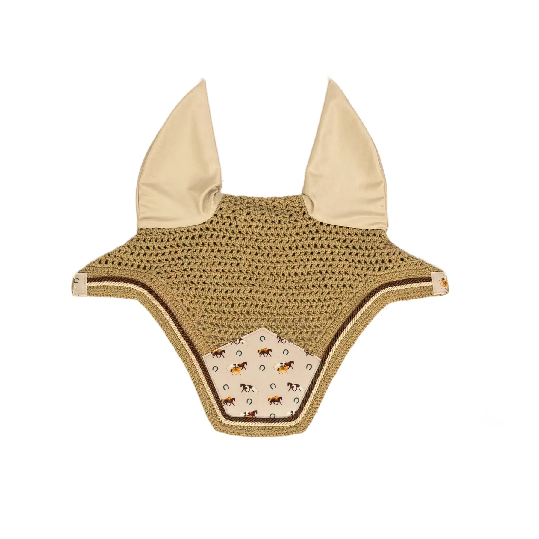 Fliegenhaube aus Samt für Pferde Kentucky Horsewear Fly Veil Wellington Horse Printing