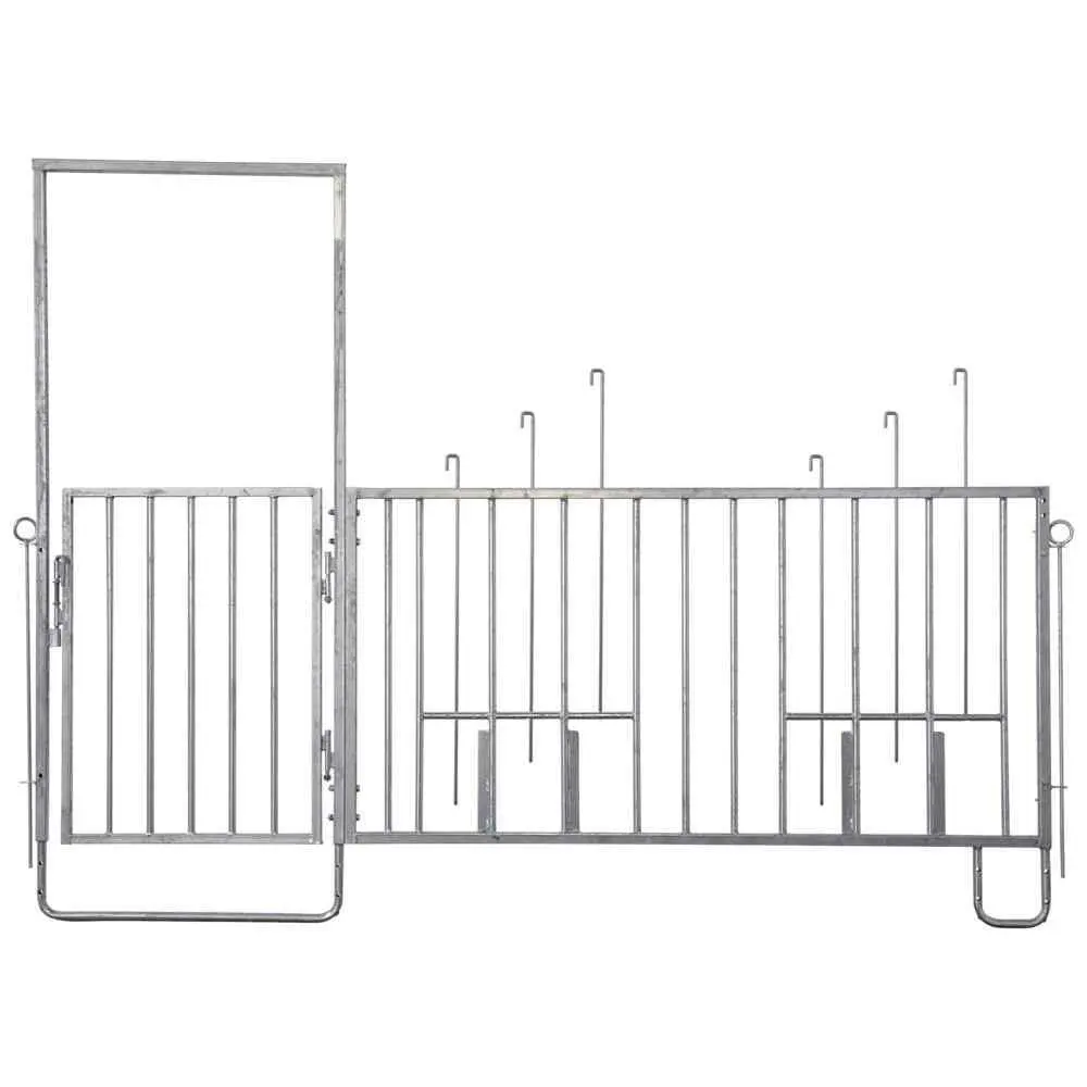 Gate and door for 6 zinc-plated cattle feeders Kerbl