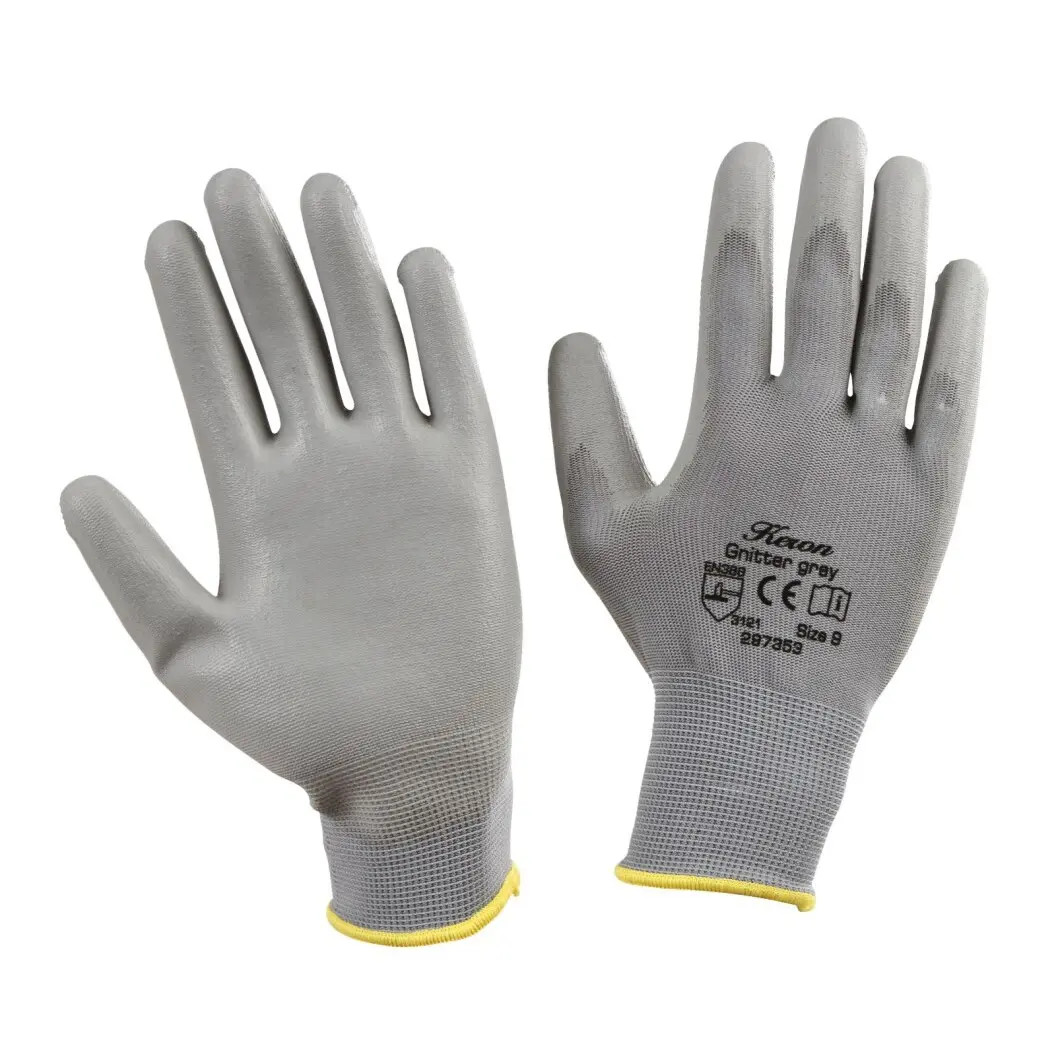 Thin knitted work gloves Kerbl PU Gnitter (x6)
