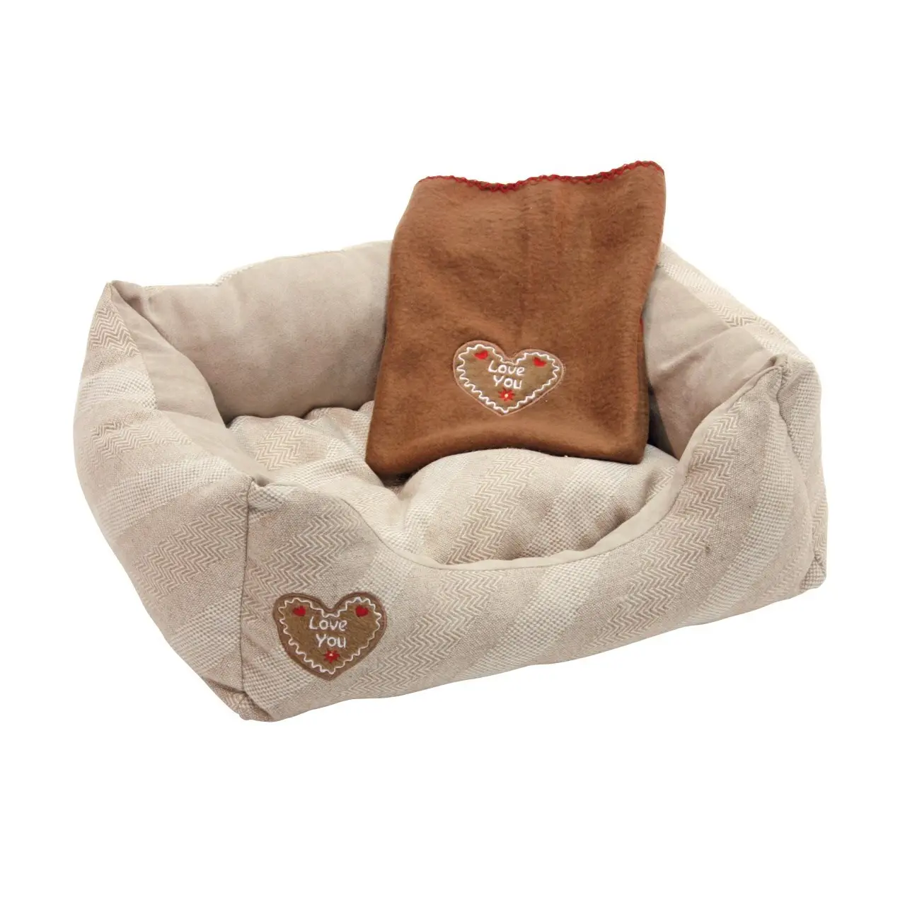 Kerbl Beige Acogedora Cama Para Perros Love You
