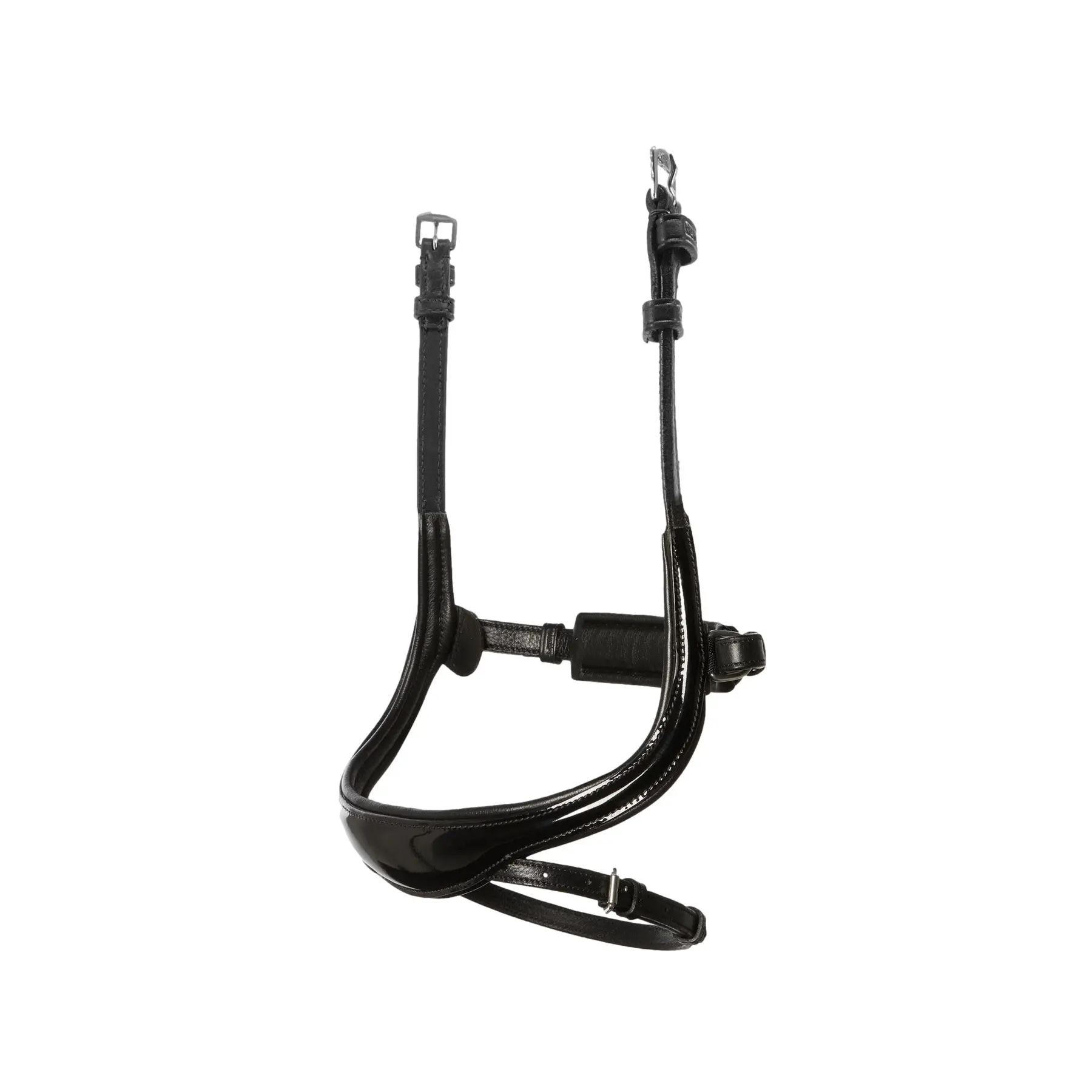 Combination horse noseband Kieffer Ultrasoft Amy Shine with square chrome buckles