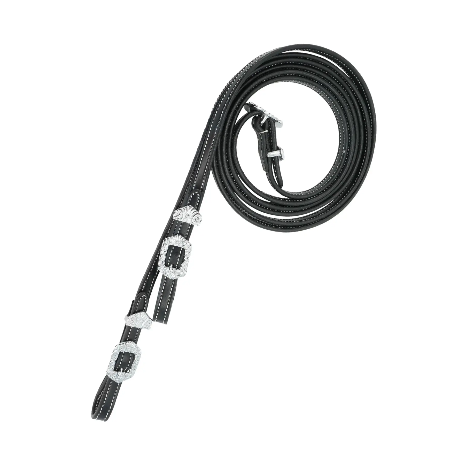 Leather horse reins Kieffer Isabella w.silver col.fittings