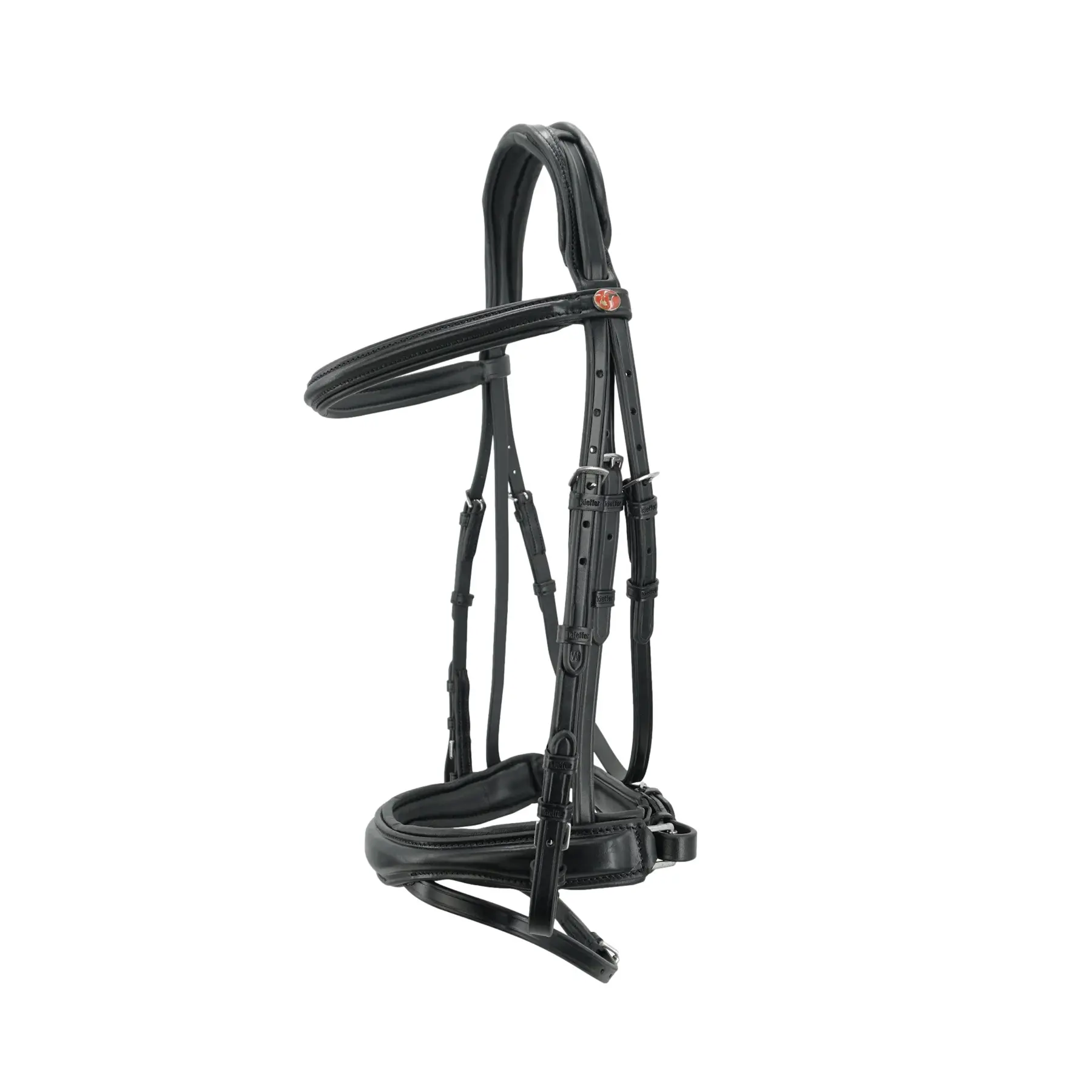 Riding bridle Kieffer Perseus with leather browband Pull-Back Nosebd.W.Flash Strap