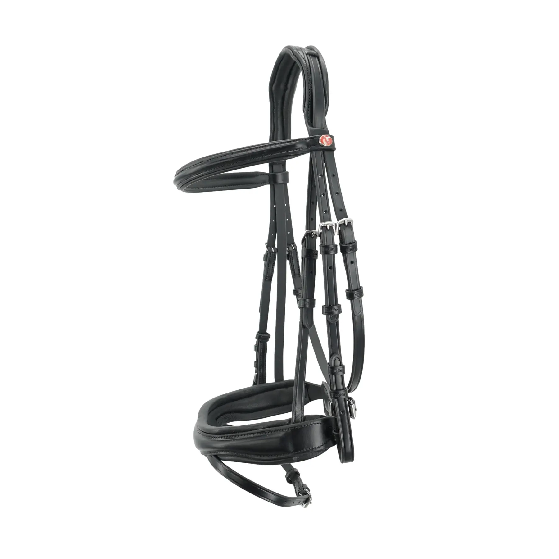 Riding bridle Kieffer Perseus with leather browband Flash Nosebd.A.Chin Pad