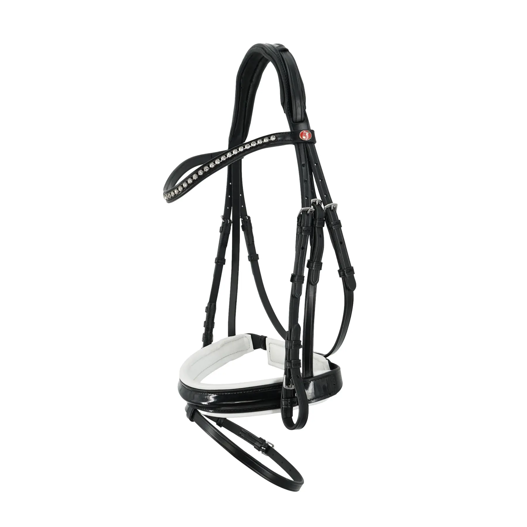 Riding bridle Kieffer Comfort Paris with square brass White Lined
