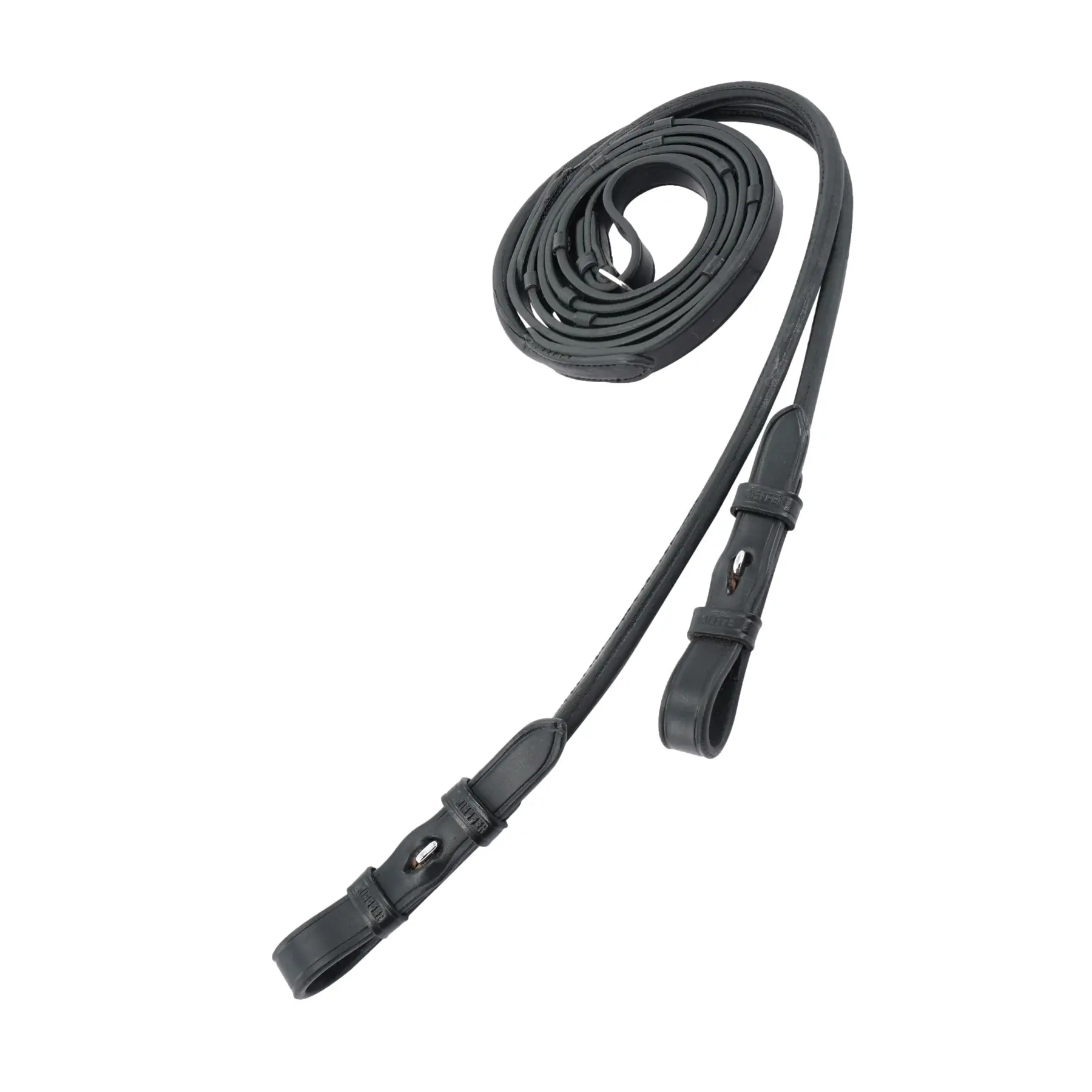 Double reins for horse Kieffer Sylvie with chrome hook studs