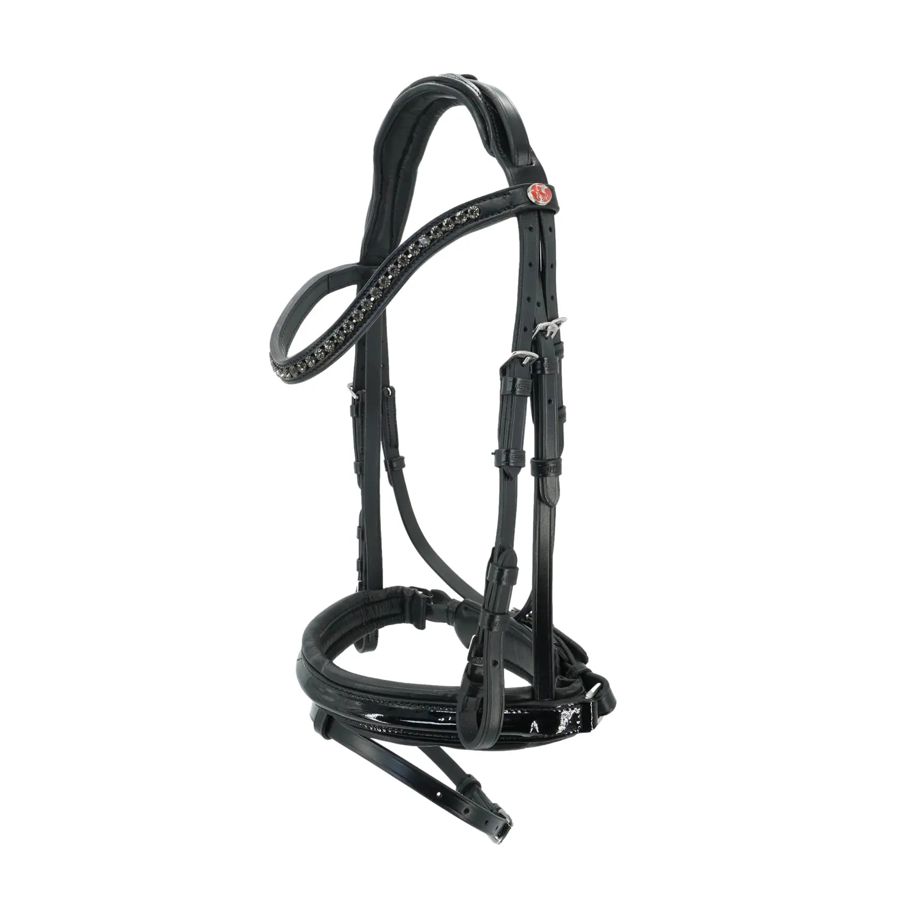 Riding bridle Kieffer Comfort Profi with square chrome buckle