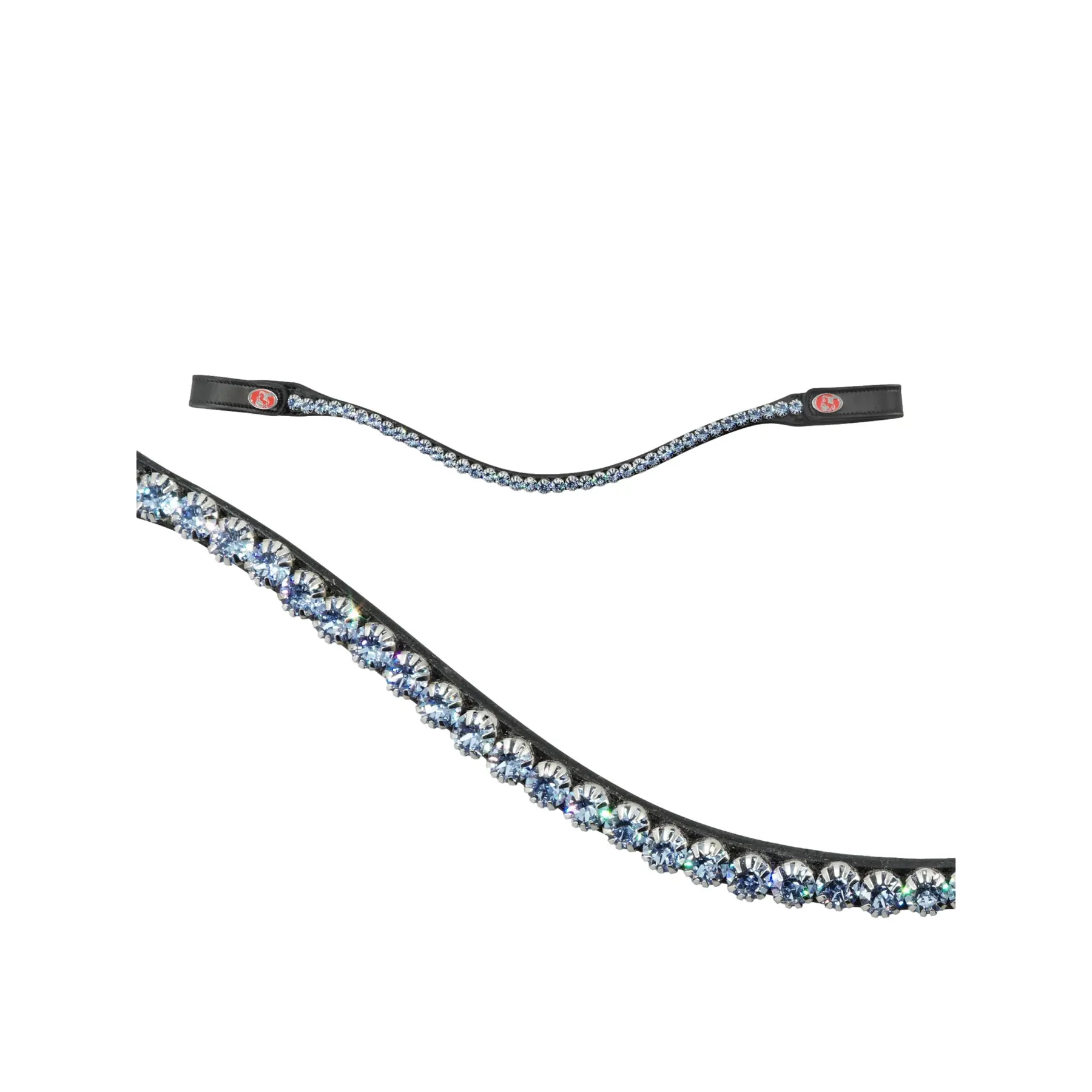 Sapphire chain bridal riding bit Kieffer Flexiloop Luxe curved browband lined