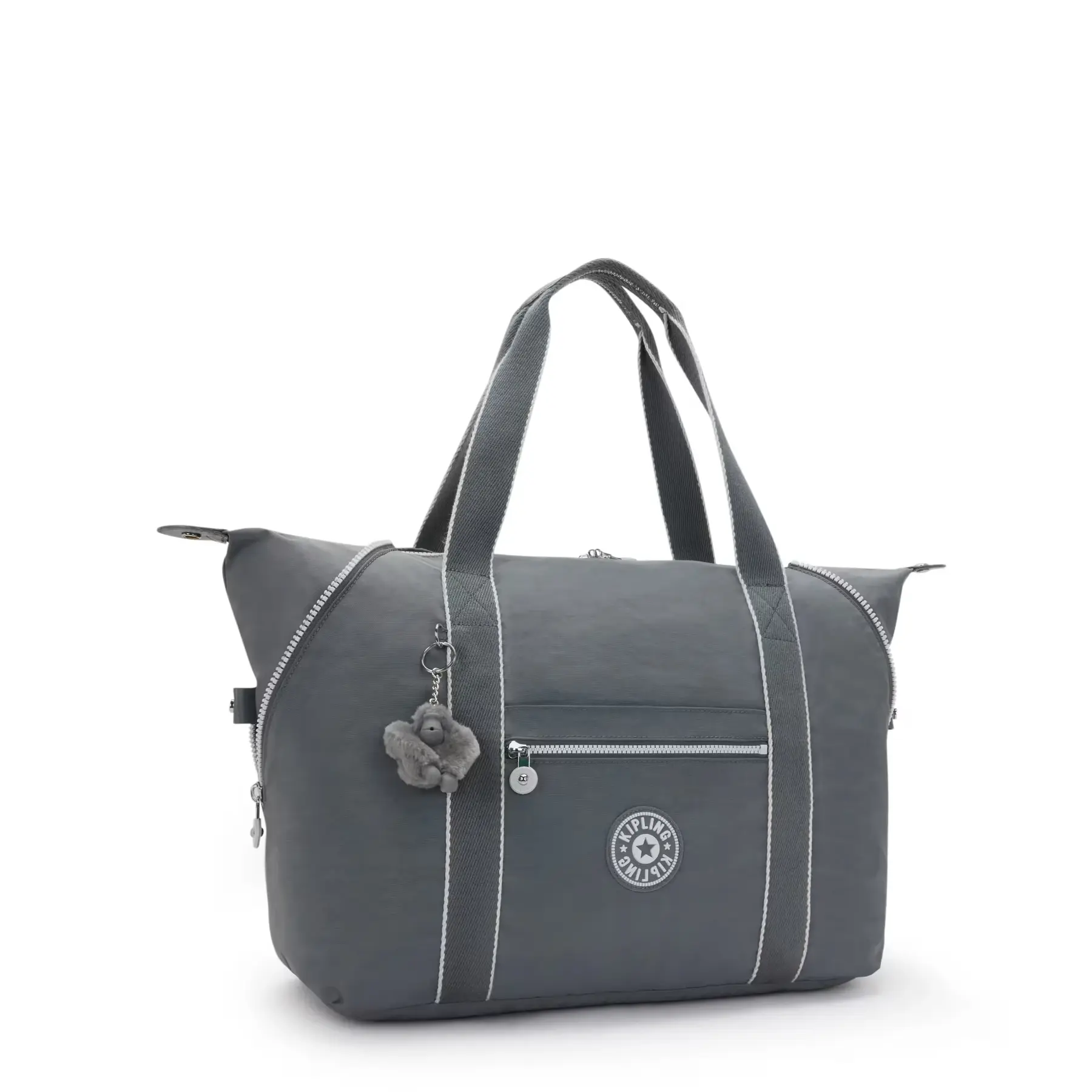 kipling reistas sporttas Eyes Wide Open Art M Travel Tote M Moonlit Grey grijs