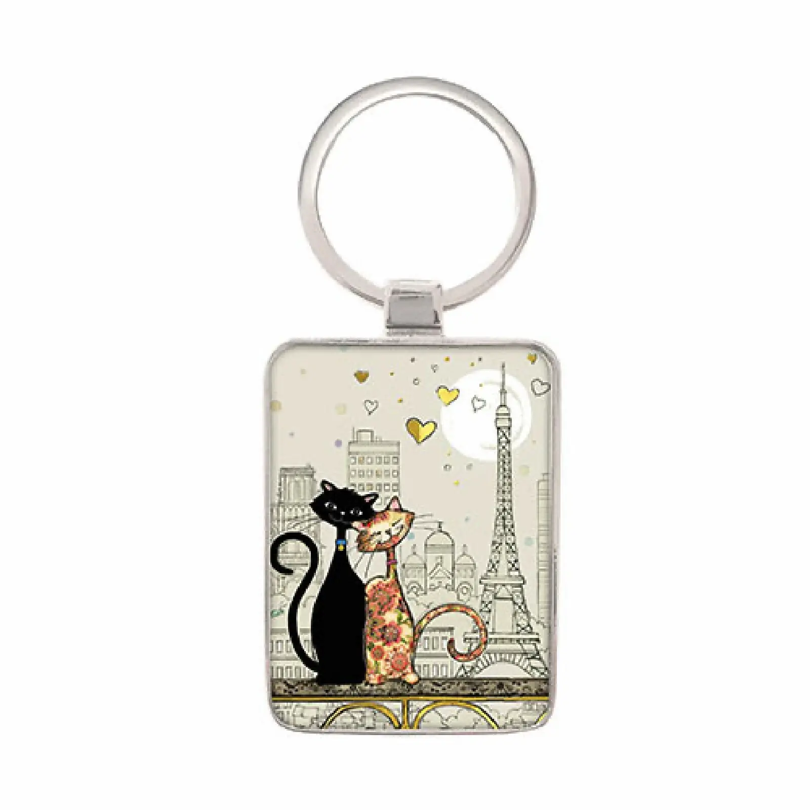 Portachiavi rettangolare h017 paris amoureux Kiub Bug Art