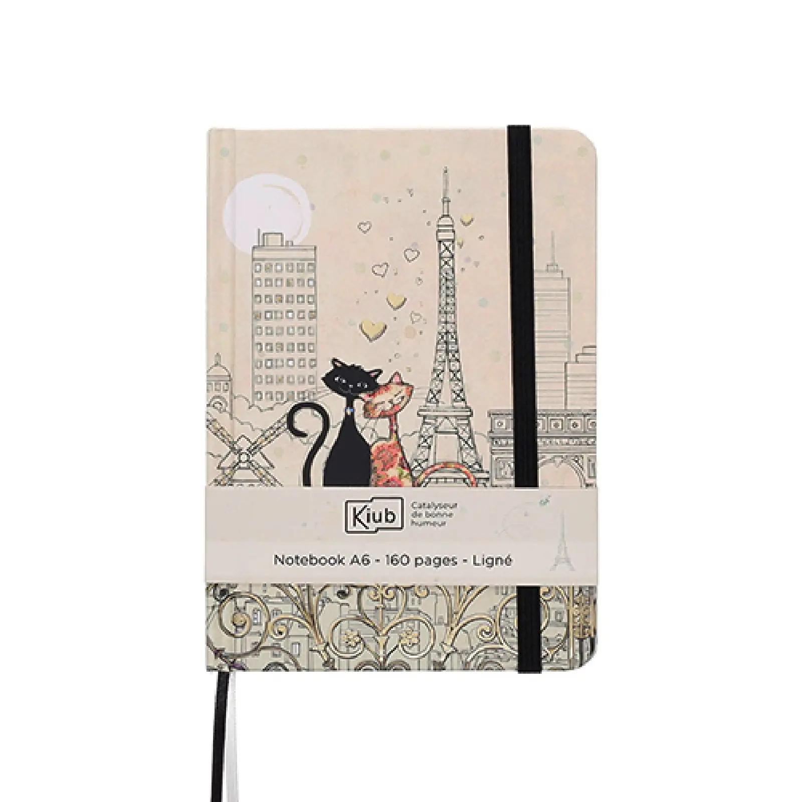Blocco note a6 incollato sul retro e cucito Kiub Bug Art Paris Amoureux