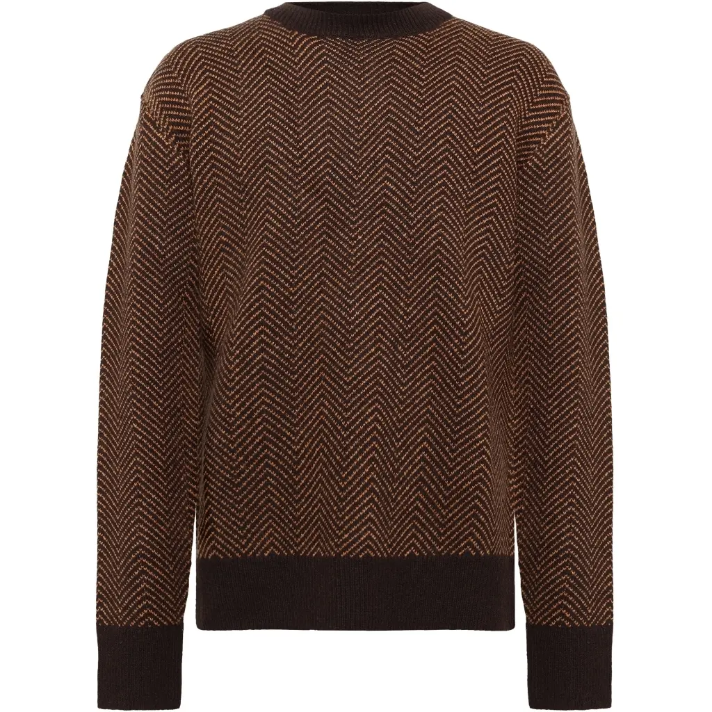 Pull aus Lammwolle Jacquard KnowledgeCotton Apparel