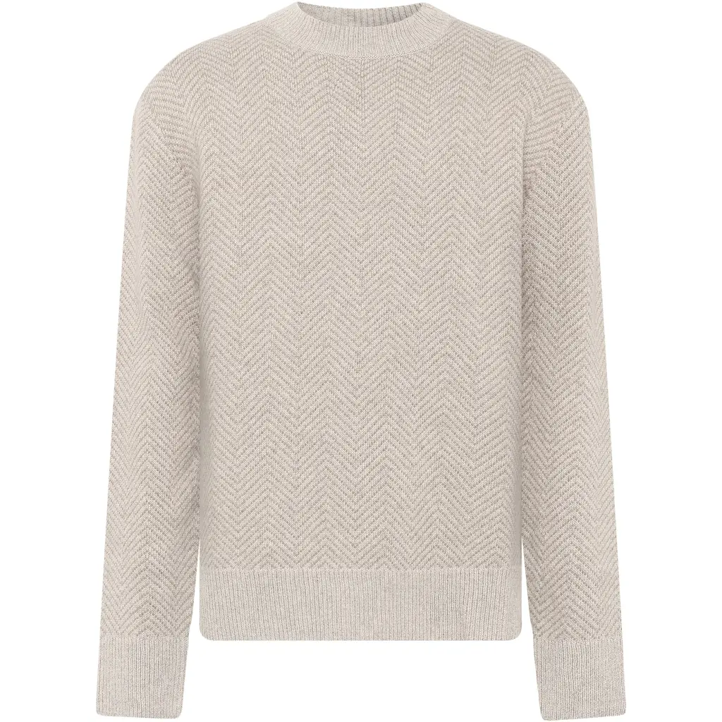 Pull aus Lammwolle Jacquard KnowledgeCotton Apparel