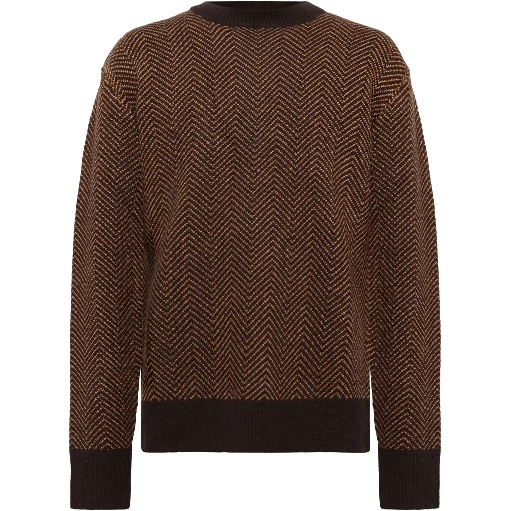 Pull aus Lammwolle Jacquard KnowledgeCotton Apparel