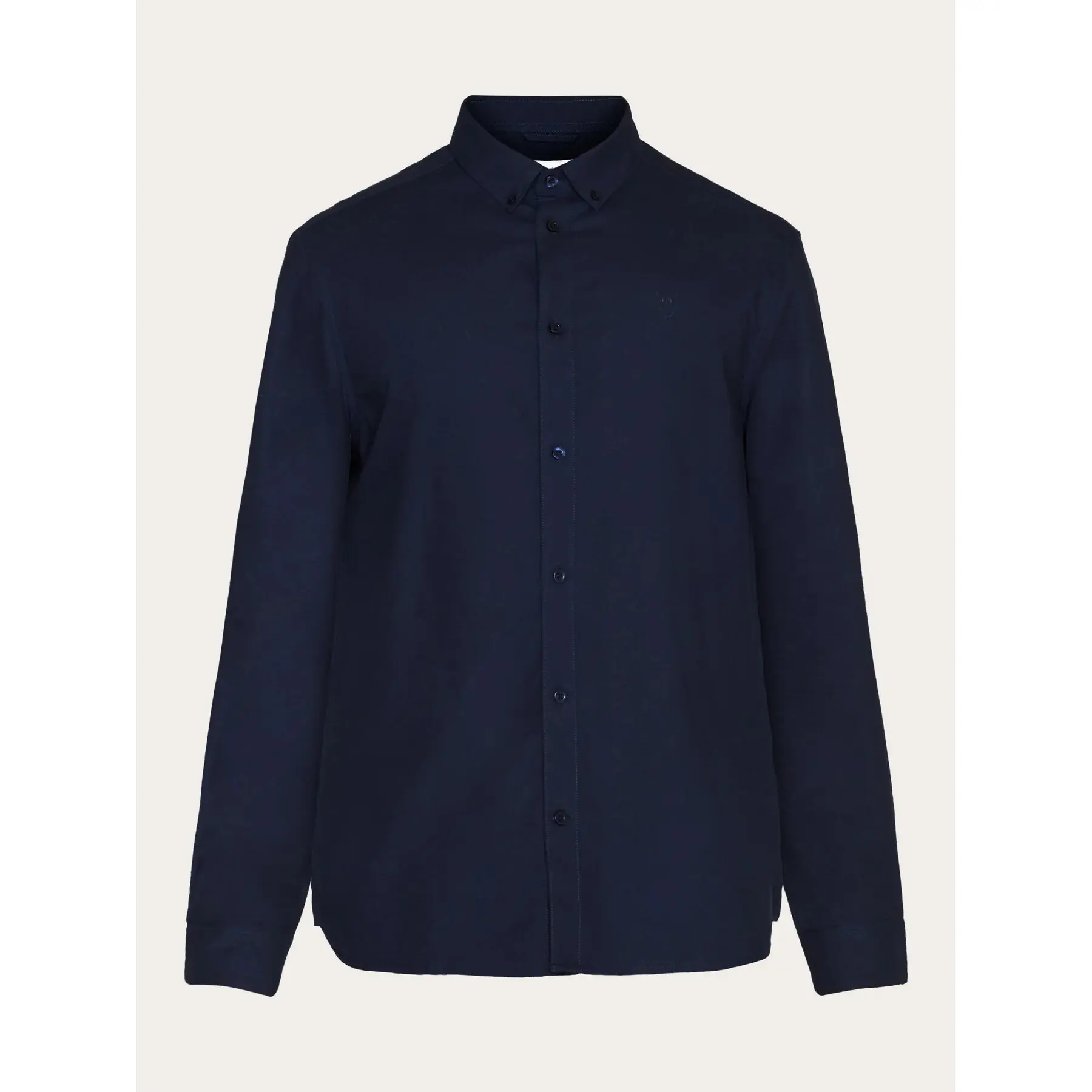 Regulär geschnittenes Hemd mit kleiner Eule KnowledgeCotton Apparel Harald oxford