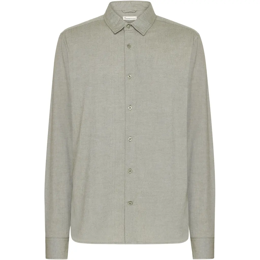 Langarm-Hemd aus leichtem Twill, normale Passform KnowledgeCotton Apparel