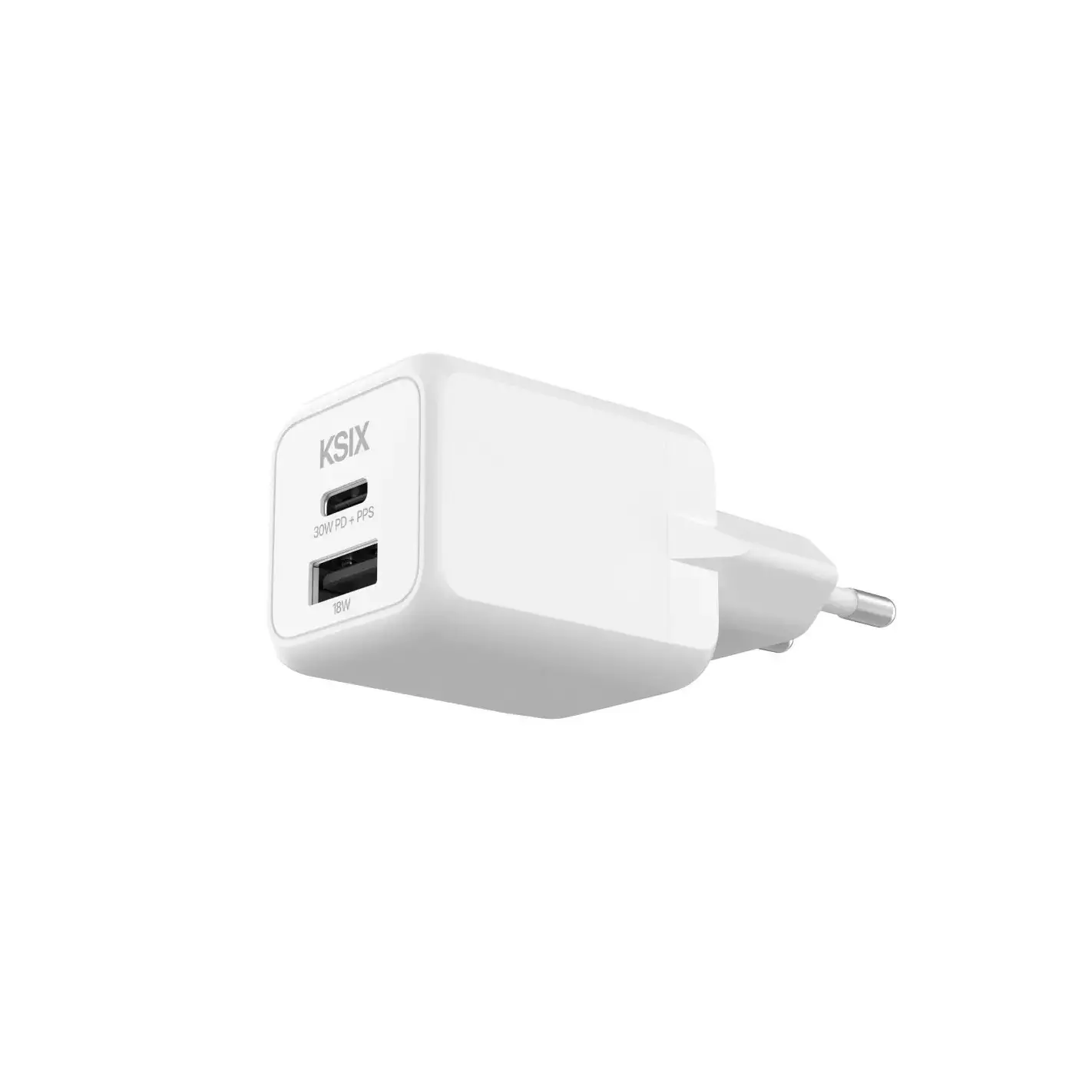 30 W GaN PPS Netzteil nachhaltige Materialien 1 USB-C Port + 1 USB-A Port Ksix