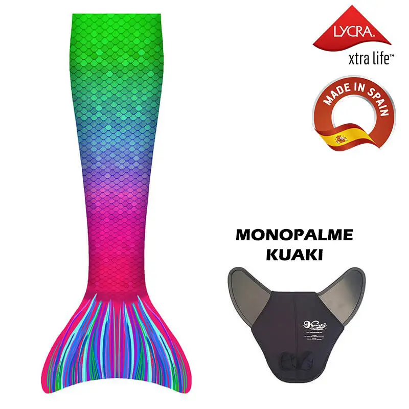 Déguisement queue de sirène avec monopalme Kuaki Mermaids