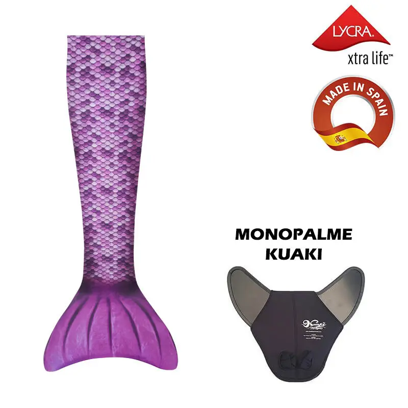 Déguisement queue de sirène avec monopalme Kuaki Mermaids
