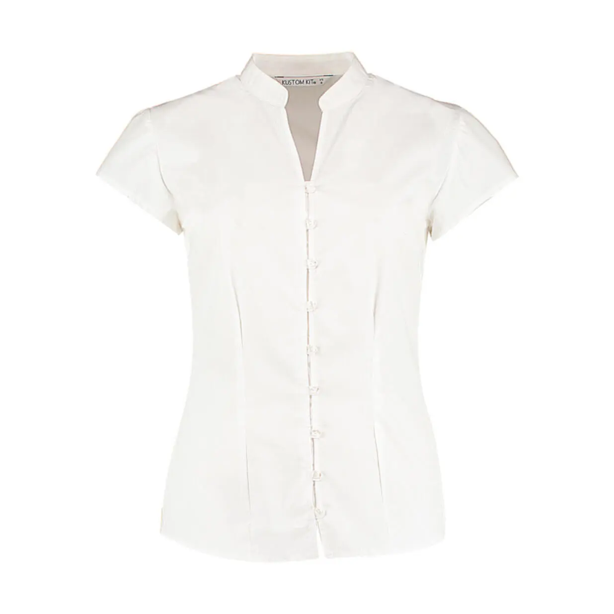 Bluse mit Mandarin-Kragen Damen Kustom Kit