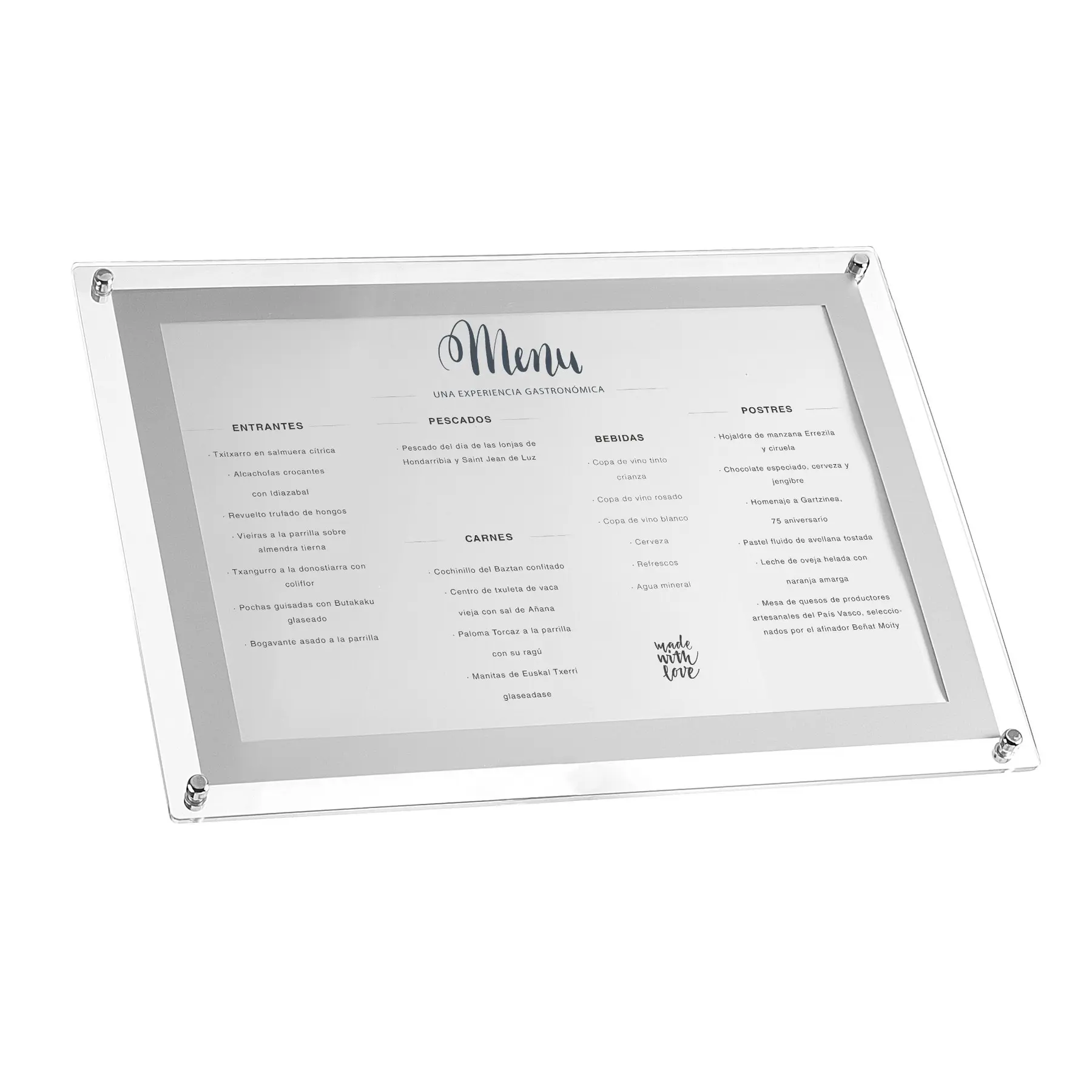 Support de menu acrylique A3 Lacor Support de menu acrylique A3 Lacor