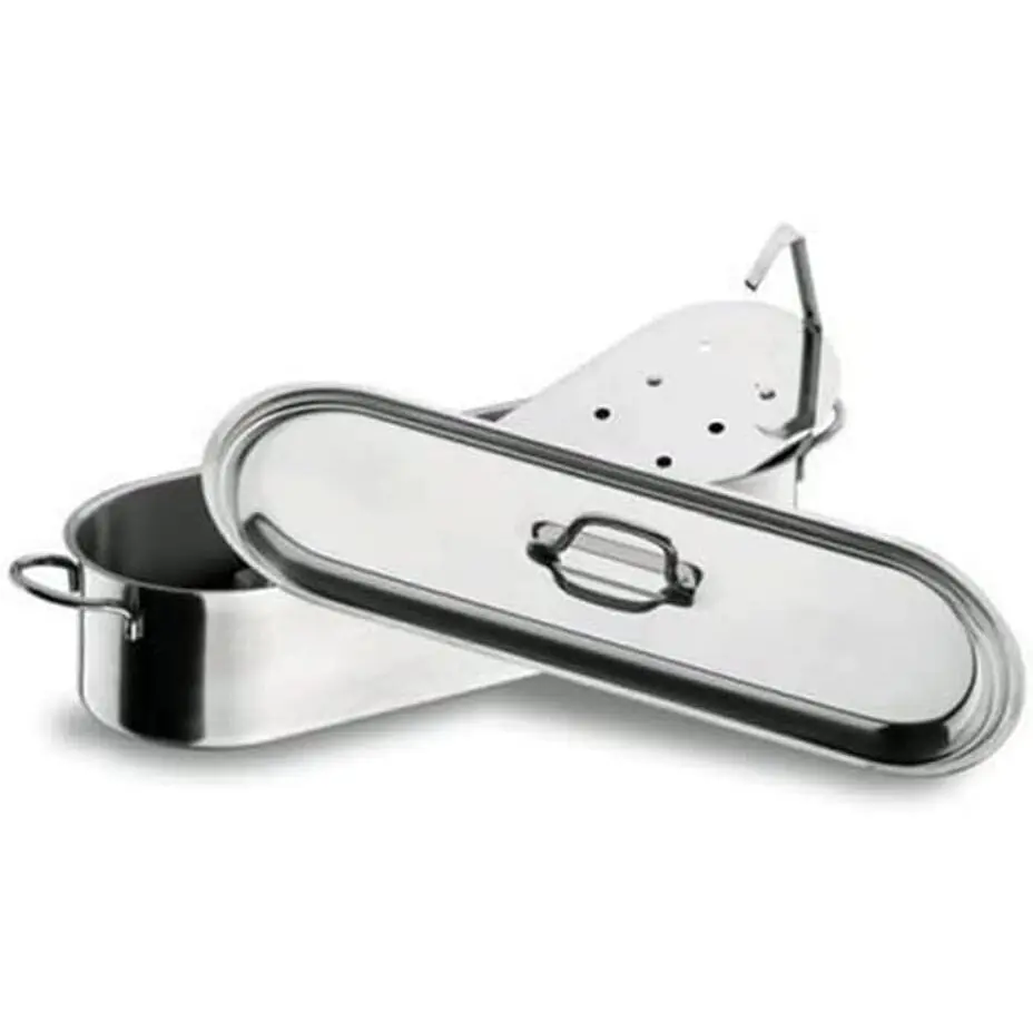 Marmite poissonnière avec grille inox Lacor 40 cm
