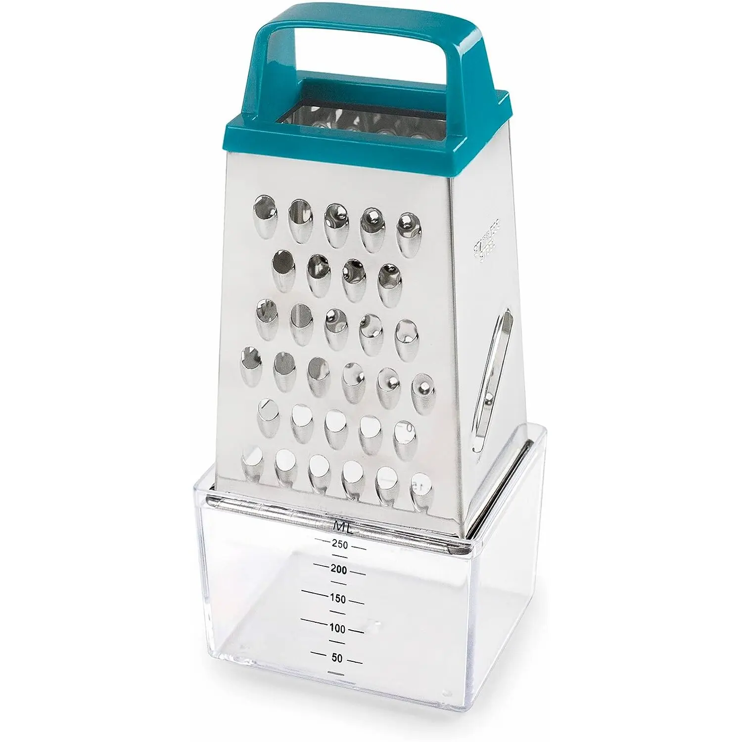 Râpe à 4 faces en acier inoxydable avec récipient Lacor