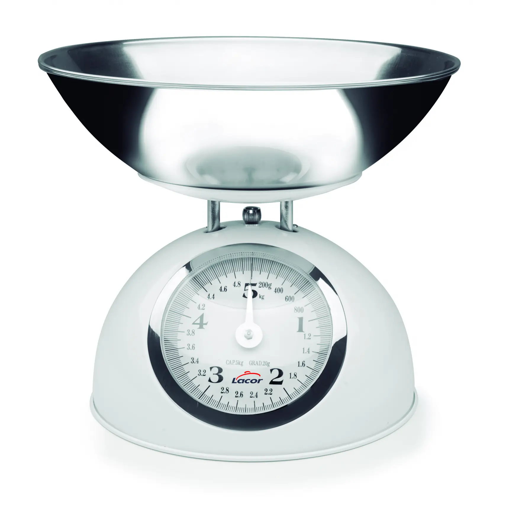 Lacor Weiß Mechanische Waage Retro Kapazität 5 Kg Edelstahl - Bild 3