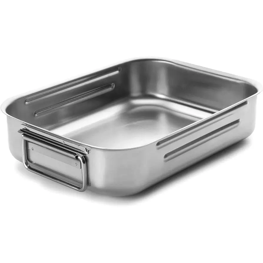 Lacor Grau Auflaufform Mit Abfallenden Henkeln Aus Edelstahl 18/10 - Image 1