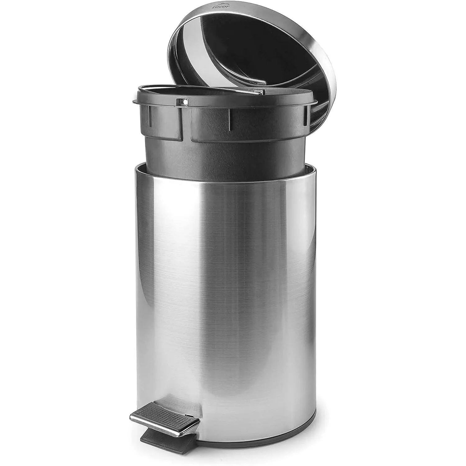 Pedalmülleimer aus Edelstahl Lacor 5 L