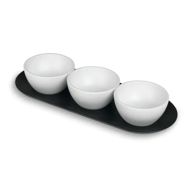 Plateau avec 3 bols Black Lacor