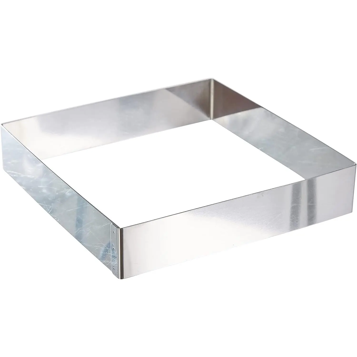 Quadratischer Backkreis aus Edelstahl Lacor 20x20 cm
