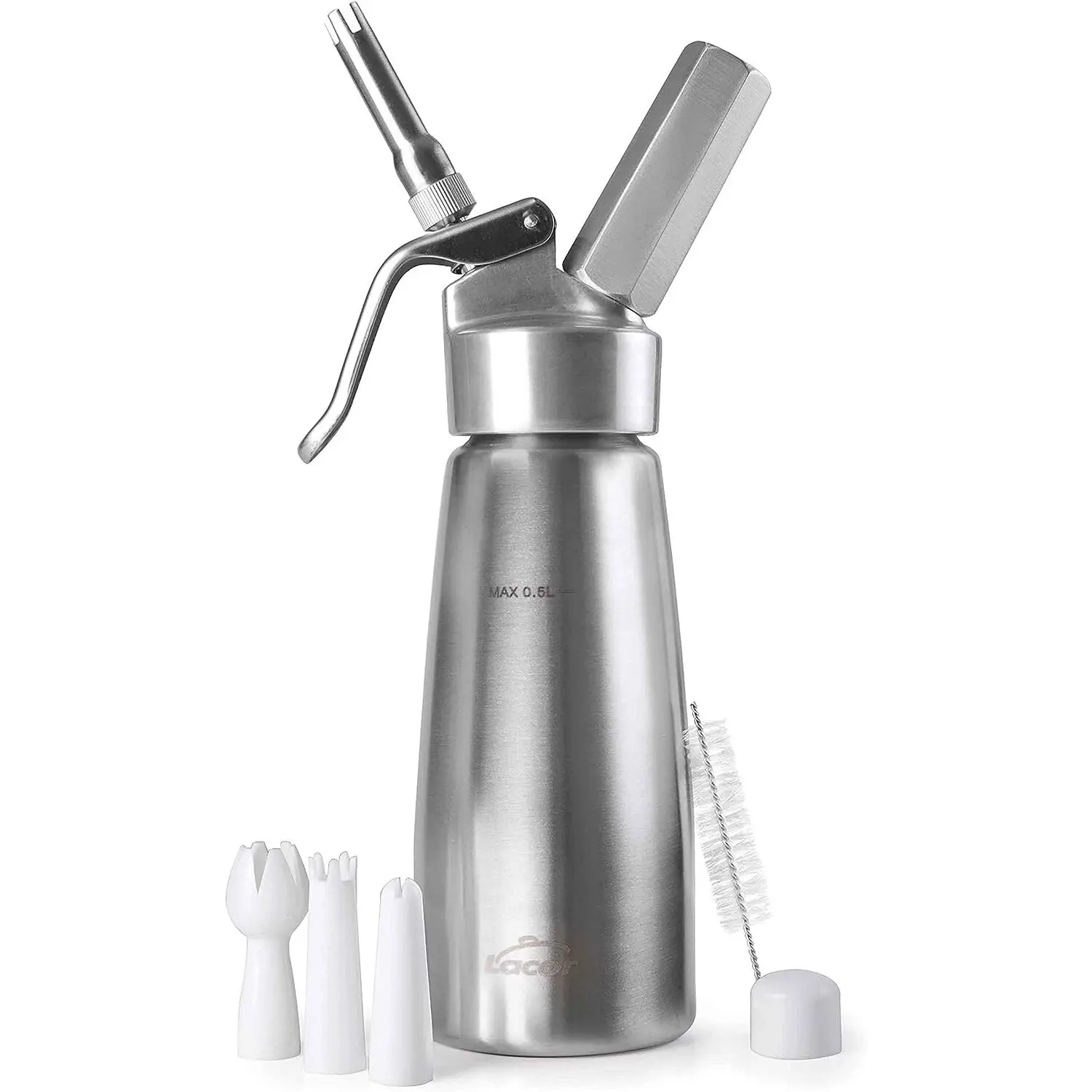 Siphon à crème en inox + aluminium Lacor
