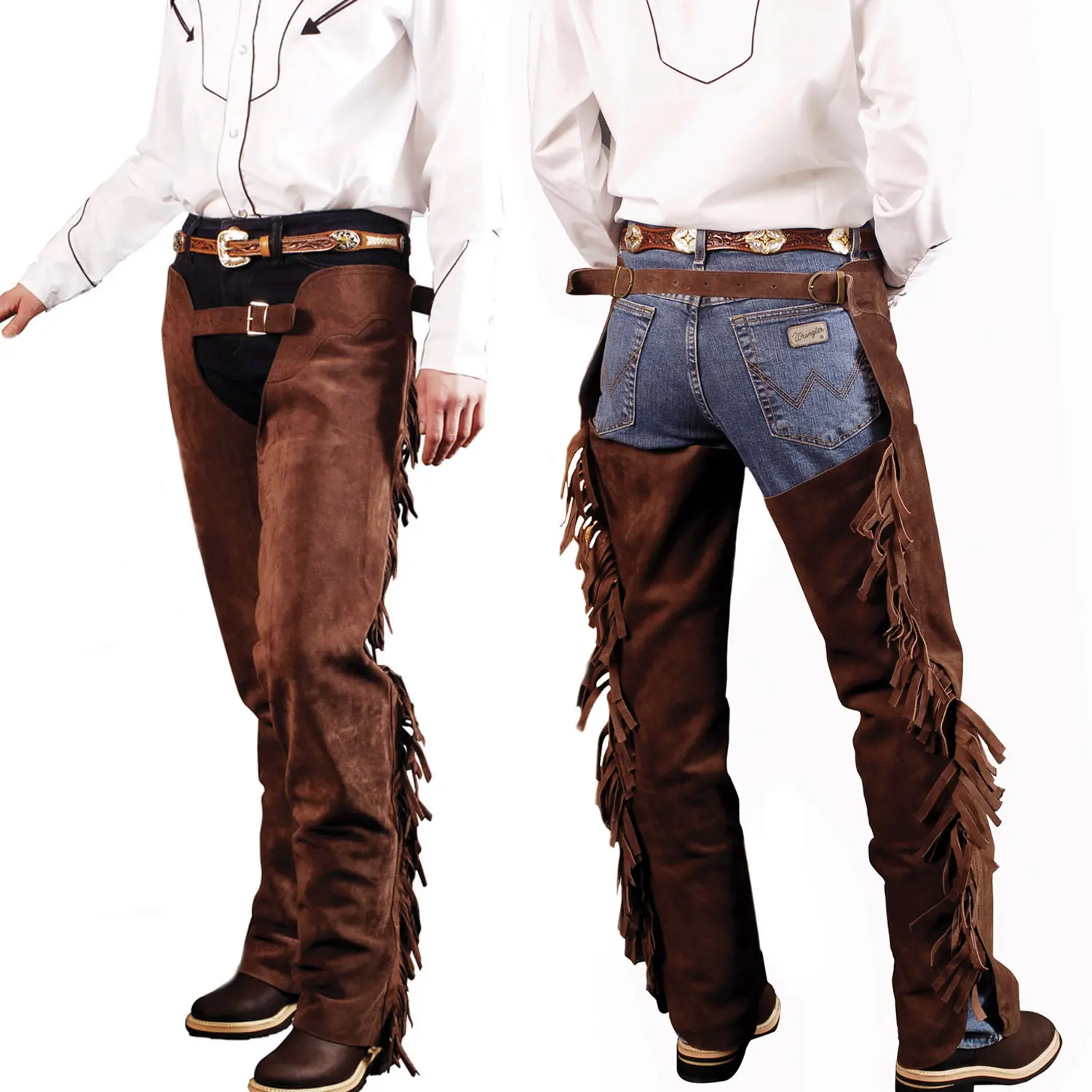 Lakota Braun Wildlederchaps Mit Fransen