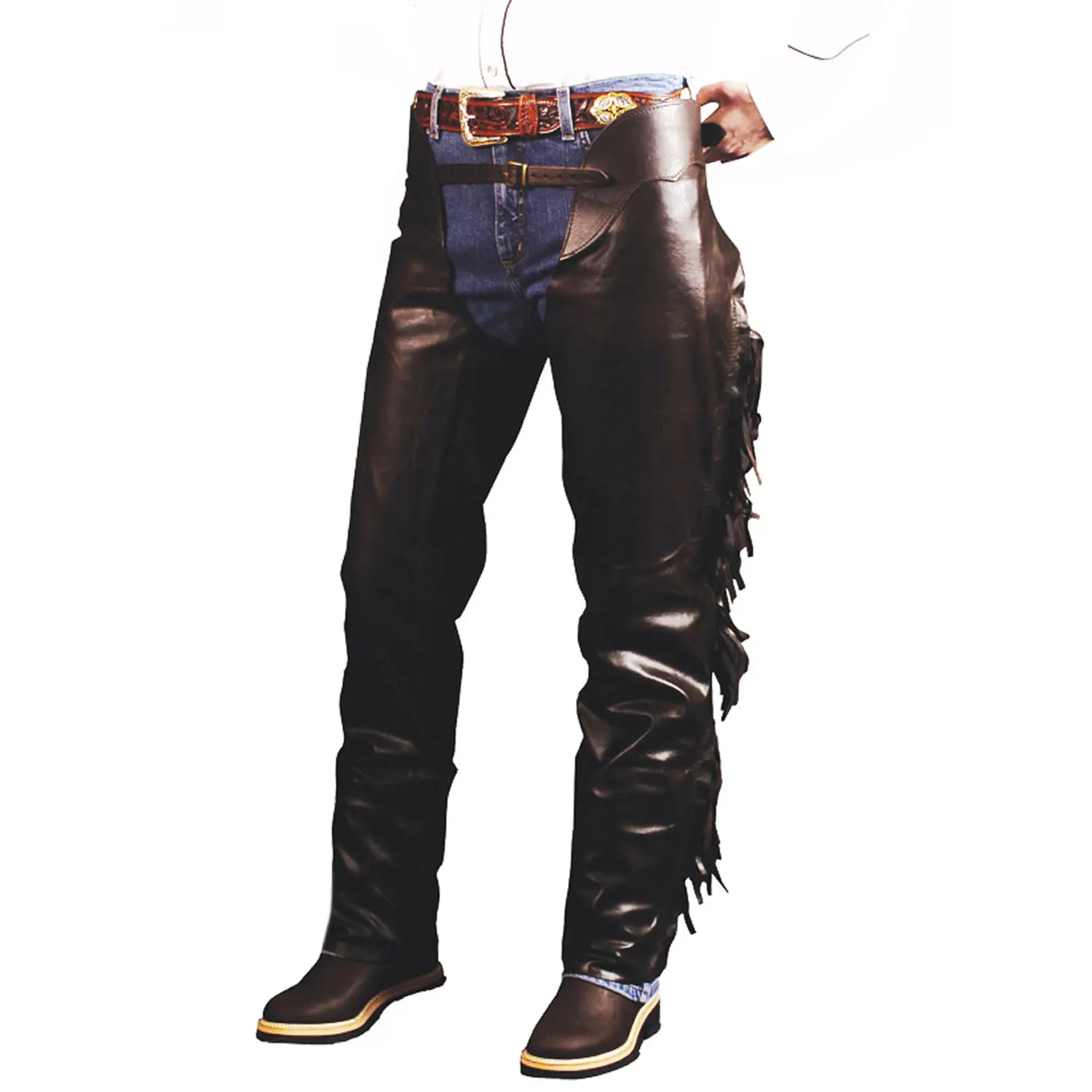 Lakota Unisex Braun Fransenhosen Pull-Up