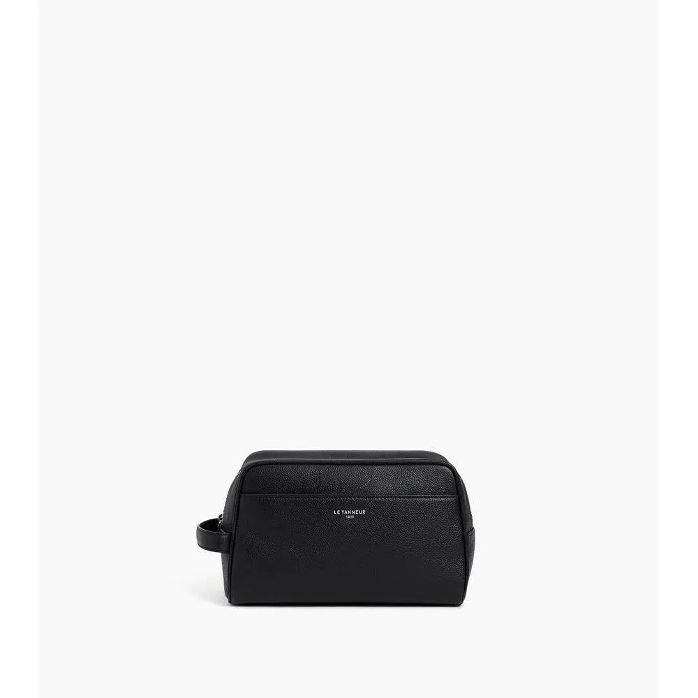Trousse da toiletto con zip e finitura argento Le Tanneur