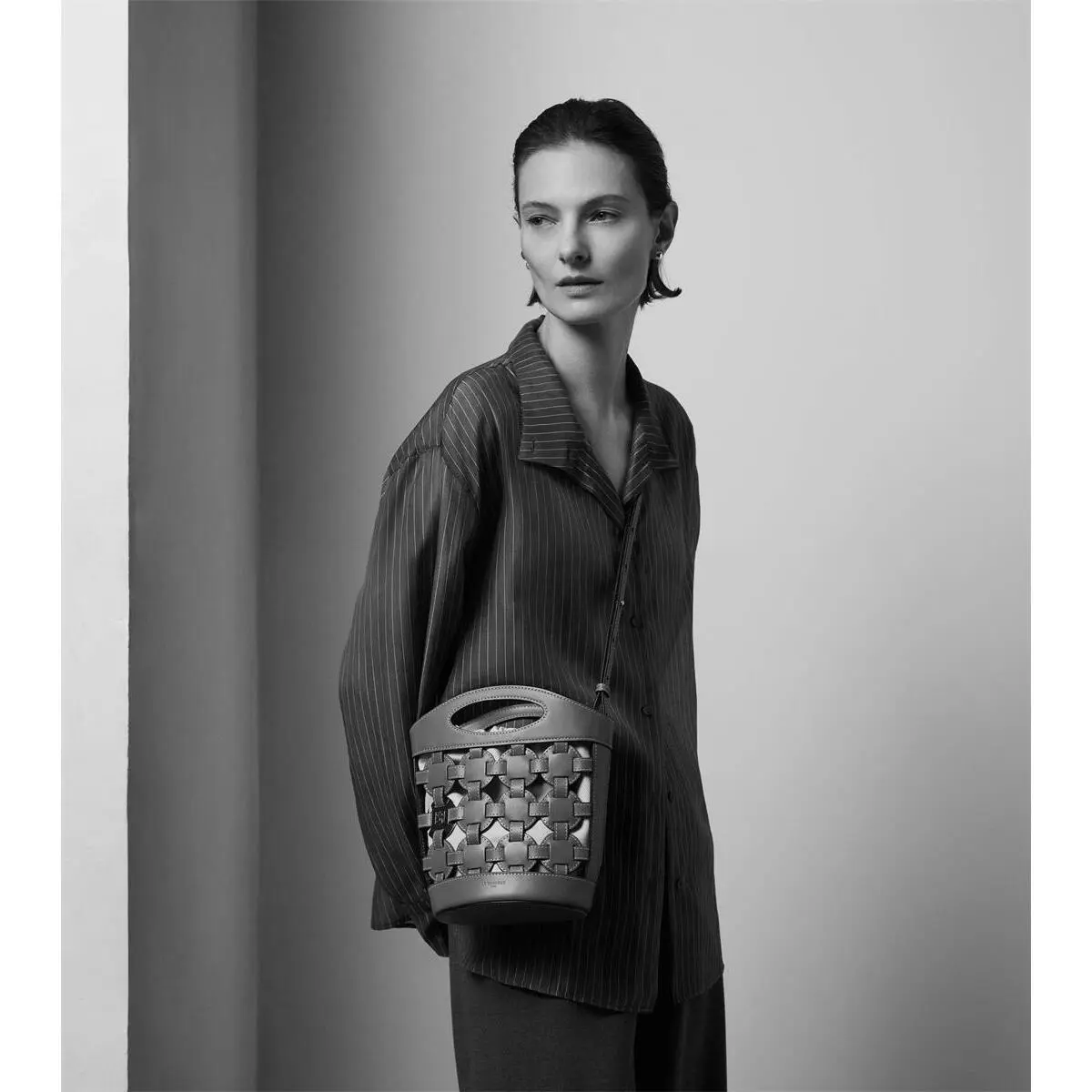 Borsa a secchiello bicolore donna Le Tanneur