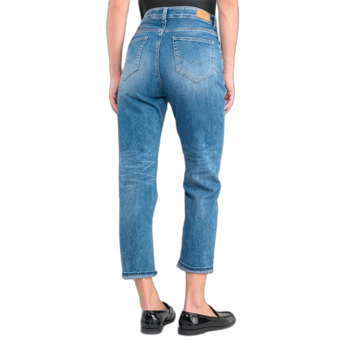 Jeans 400/60 girlfriend taille haute destroy femme Le Temps des cerises Thil N°4