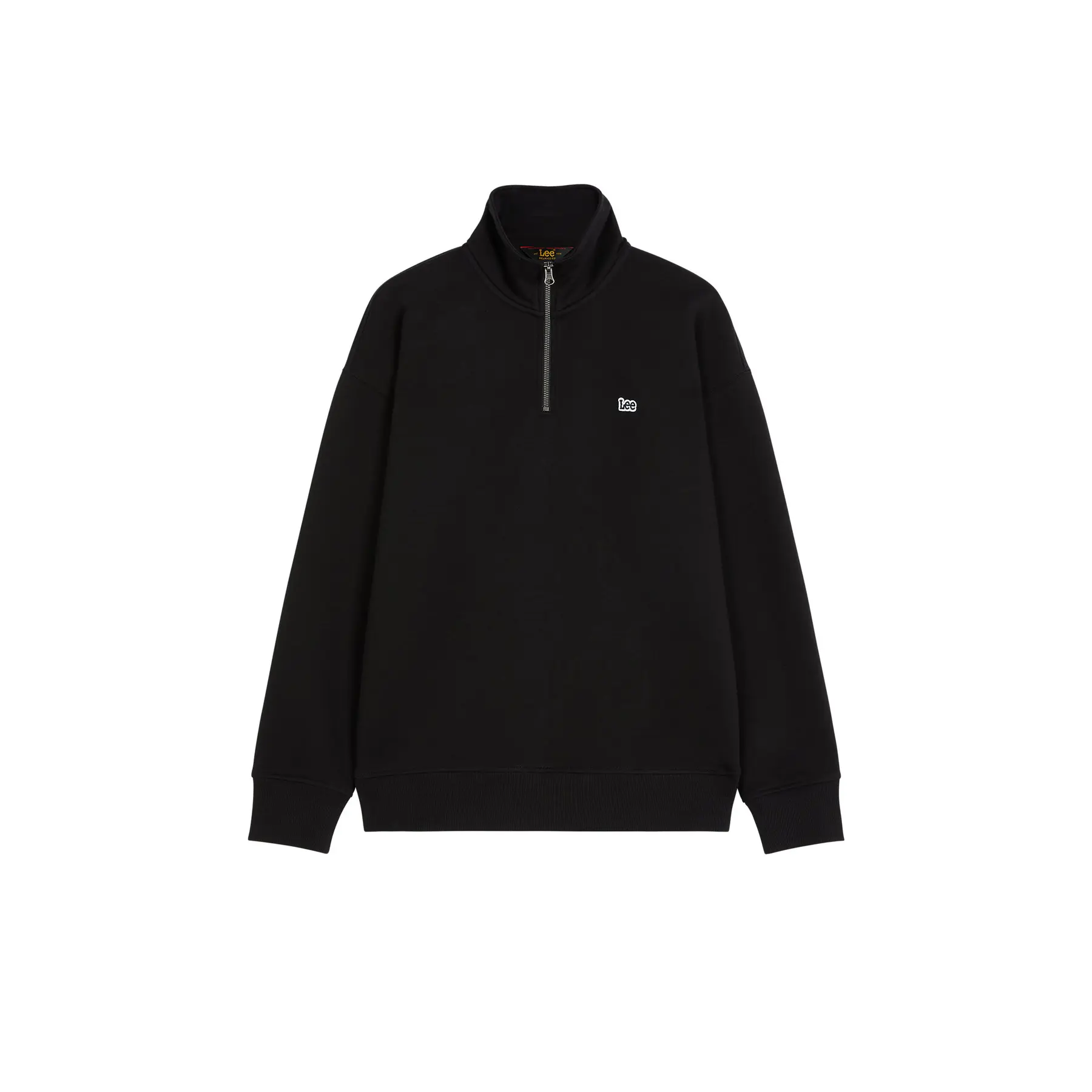 Felpa mezza zip con patch nero Lee