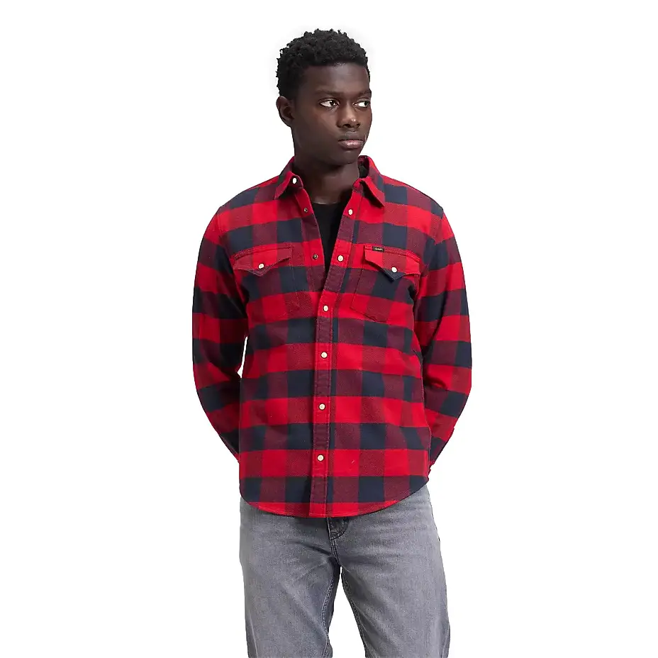 Lee Clean Western Regular Fit Overhemd Met Lange Mouwen Rood XL Man