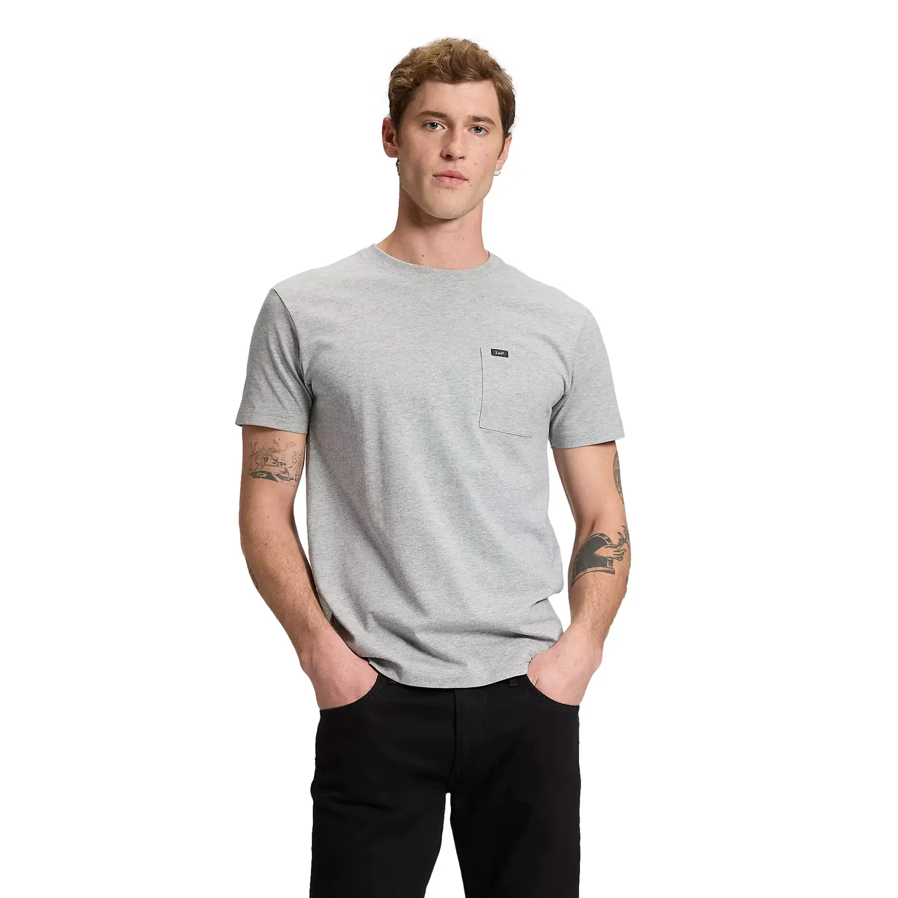 Lee Men's Gris T-Shirt Ultimate Pocket