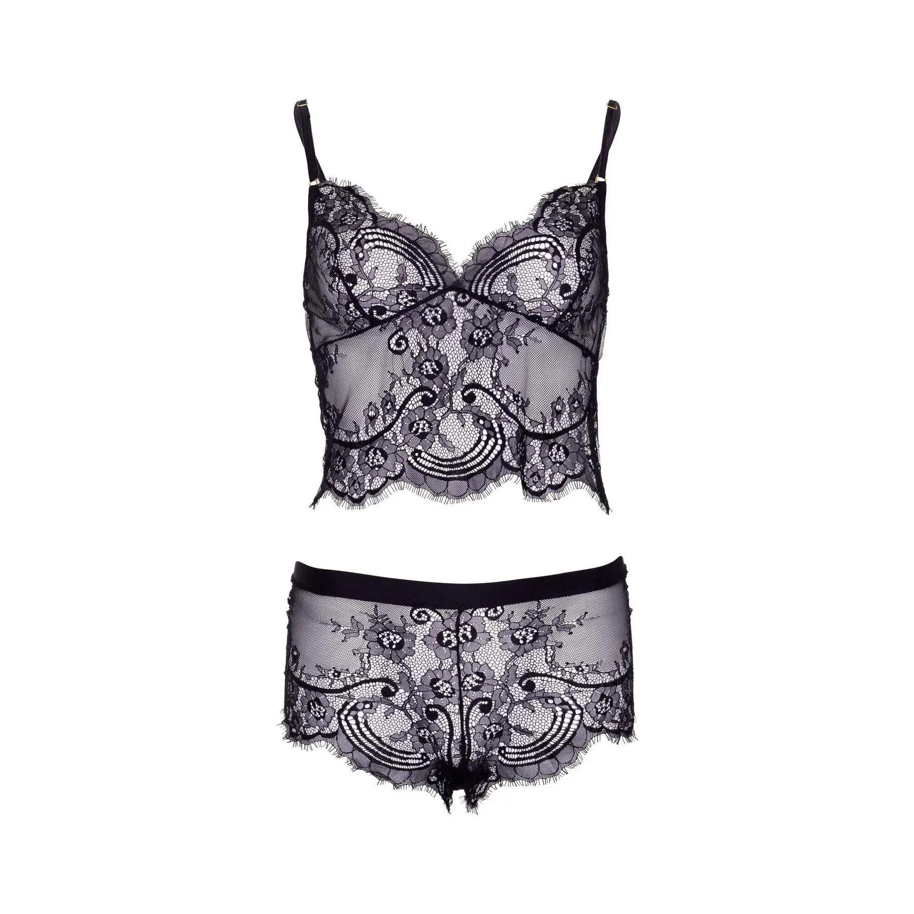 Completo canotta in pizzo provocante donna