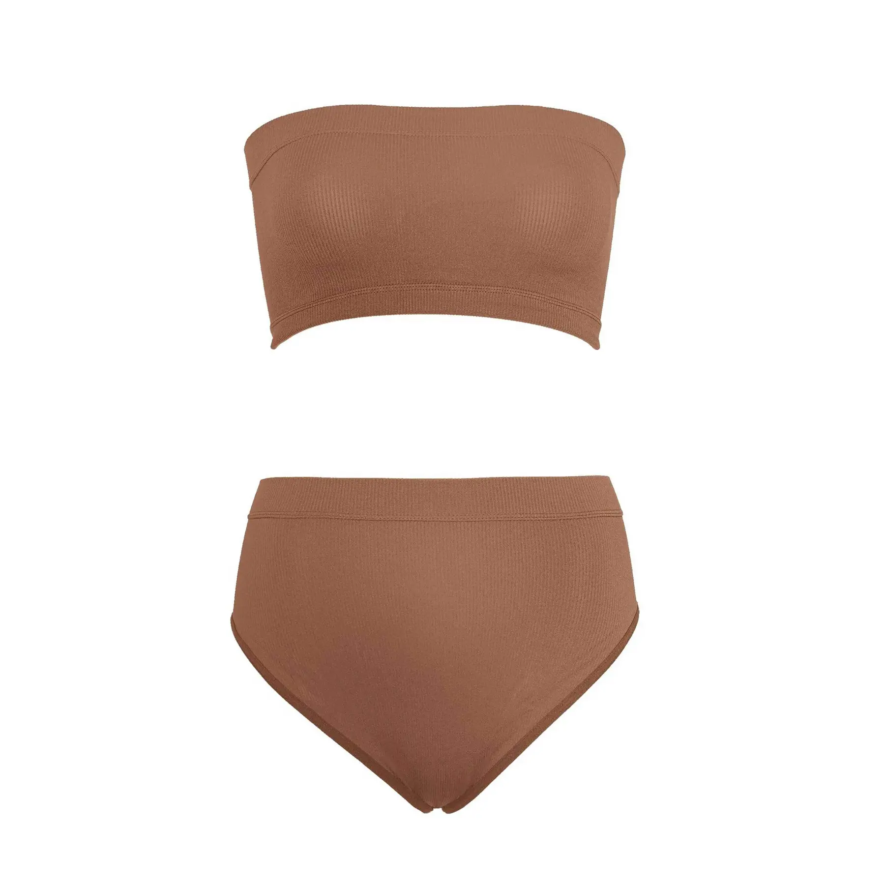 Completo top a fascia e culotte a vita alta donna