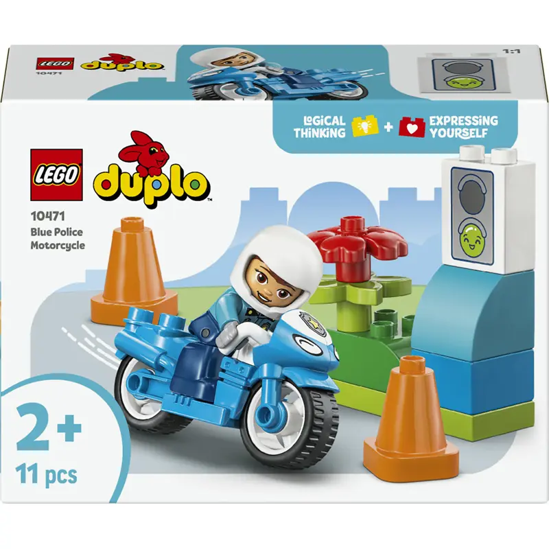 Lego Unisex Kinder Multicolore Bauklötze Polizei Motorrad Blau Duplo - Bild 1