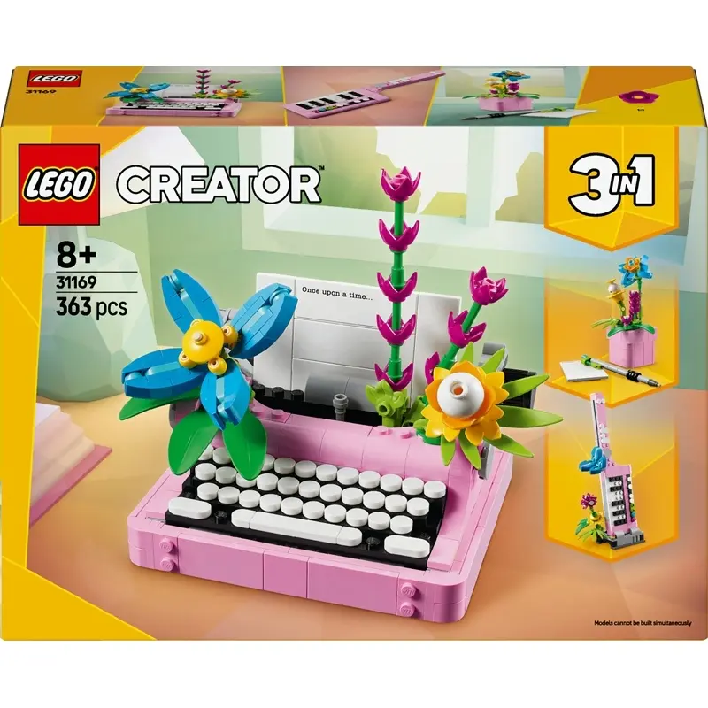 Bausteinspiel Maschine Schreiben + Blumen Creator Lego