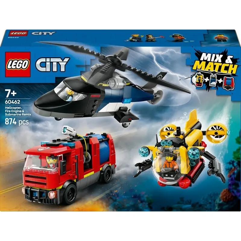Lego City 60462 Kombinationsset mit Hubschrauber, Löschauto und U-Boot - Bild 23